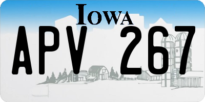 IA license plate APV267