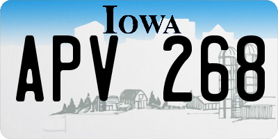 IA license plate APV268