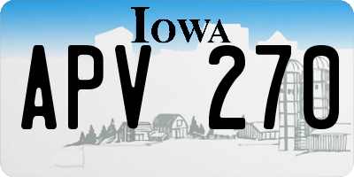 IA license plate APV270