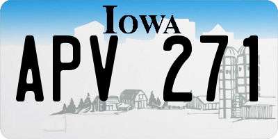 IA license plate APV271