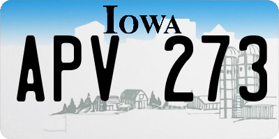 IA license plate APV273