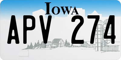 IA license plate APV274