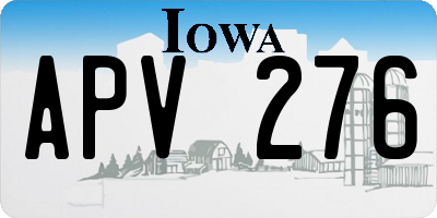 IA license plate APV276