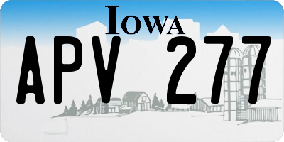 IA license plate APV277