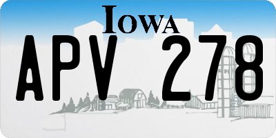 IA license plate APV278