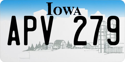 IA license plate APV279