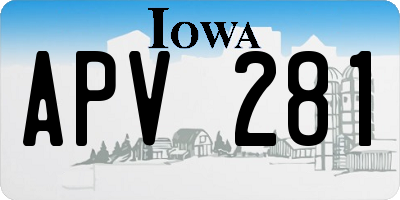 IA license plate APV281