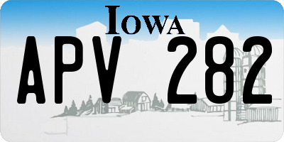 IA license plate APV282