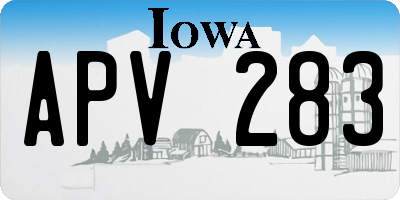 IA license plate APV283