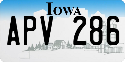 IA license plate APV286