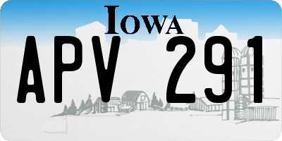IA license plate APV291