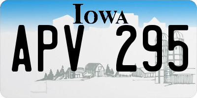 IA license plate APV295