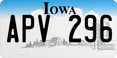 IA license plate APV296