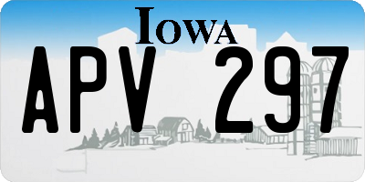 IA license plate APV297