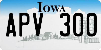 IA license plate APV300