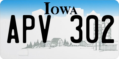 IA license plate APV302