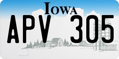 IA license plate APV305