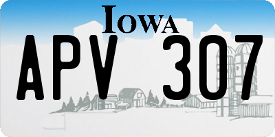 IA license plate APV307