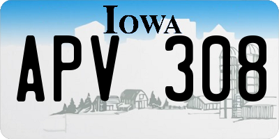IA license plate APV308