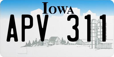 IA license plate APV311