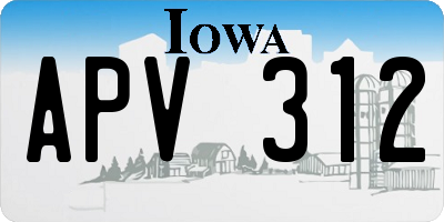 IA license plate APV312