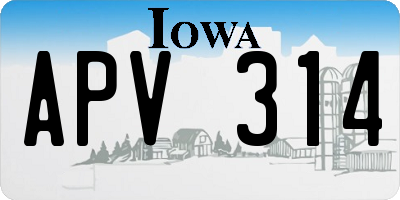IA license plate APV314