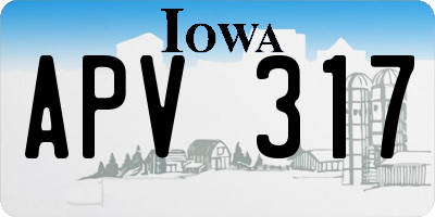 IA license plate APV317