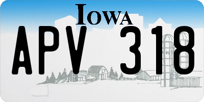 IA license plate APV318