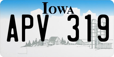 IA license plate APV319