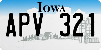IA license plate APV321