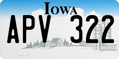 IA license plate APV322