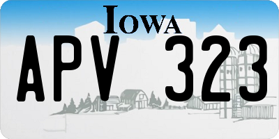IA license plate APV323