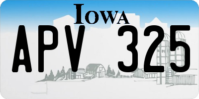 IA license plate APV325