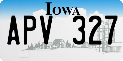 IA license plate APV327