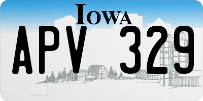 IA license plate APV329