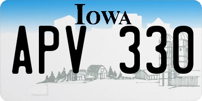 IA license plate APV330