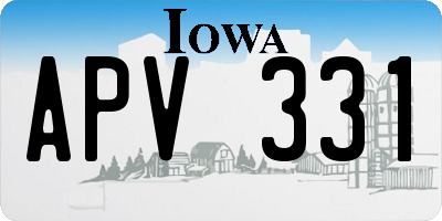 IA license plate APV331