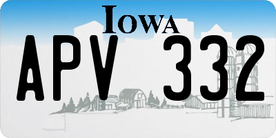 IA license plate APV332