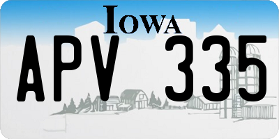 IA license plate APV335