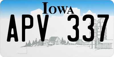 IA license plate APV337
