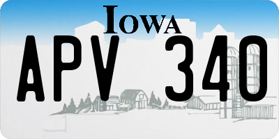 IA license plate APV340