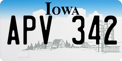 IA license plate APV342