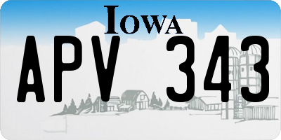IA license plate APV343