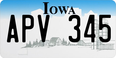 IA license plate APV345