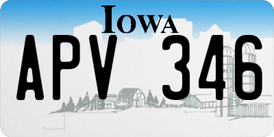 IA license plate APV346