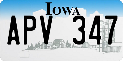 IA license plate APV347