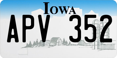 IA license plate APV352