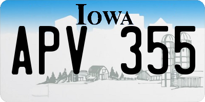 IA license plate APV355