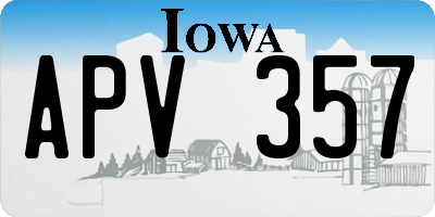 IA license plate APV357