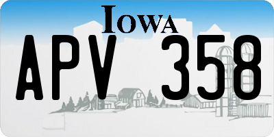 IA license plate APV358